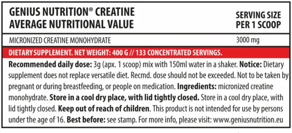 creatine monohydrate 400g nutritionfacts