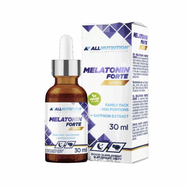 Melatónín Forte Dropar frá Allnutrition – Bætiefni fyrir betri svefn og minni streitu