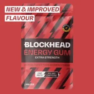 BlockHead Caffeine Energy Gum Extra Strength 100Mg