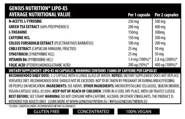 LIPO X5 – Fitubrennslu bætiefni | Genius Nutrition - Image 2