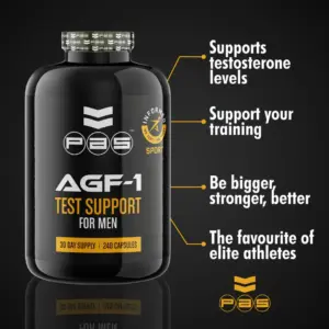 AGF-1 frá PAS með upptalningu á ávinningi: stuðningur við testósterón, æfingar og styrk