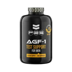 AGF-1 Test Support frá PAS Nutrition, svört dós með 240 hylkjum og Informed-Sport merki