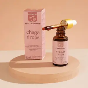 ALLNUTRITION Chaga sveppadropar, 30 ml glas með dropateljara ásamt umbúðum