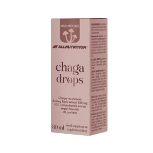 Askja utan um ALLNUTRITION Chaga sveppadropa 30 ml með vörulýsingu