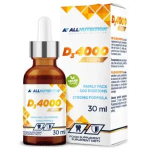 ALLNUTRITION D3 4000 vítamíndropar, 30 ml glas með dropateljara ásamt öskju