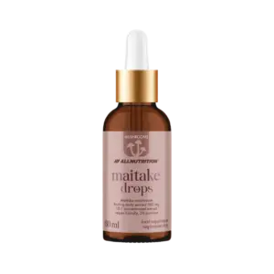 ALLNUTRITION Maitake sveppadropar, 30 ml brúnt glas með dropateljara og bleikum miða