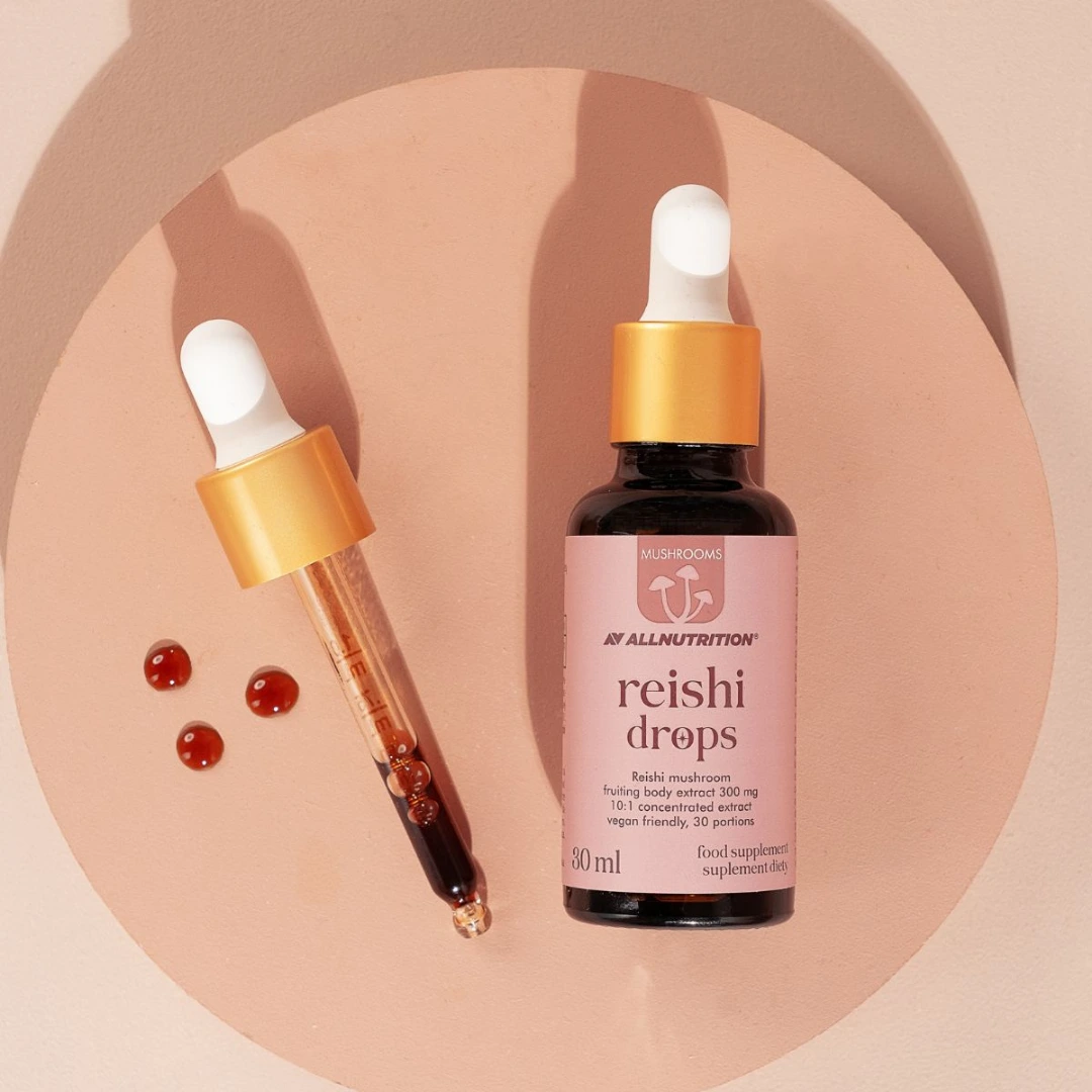 ALLNUTRITION Reishi sveppadropar, 30 ml glas og dropateljari
