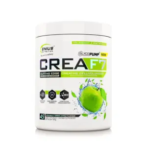 Crea F7 kreatínblanda frá Genius Nutrition, 405 g dós, grænt epli bragð