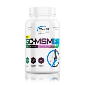 GENIUS NUTRITION GC-MSM F7 með glúkósamíni og MSM, hvít dós með 90 hylkjum