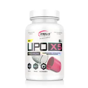 GENIUS NUTRITION LIPO-X5 fitubrennsluhylki, hvít dós með 60 hylkjum