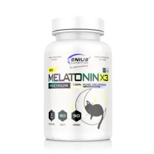 GENIUS NUTRITION Melatonin-X3, hvít dós með 90 töflum