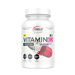 GENIUS NUTRITION Vitamin K2, hvít dós með 60 töflum