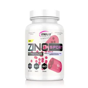 GENIUS NUTRITION Zinc Sport sinktöflur, hvít dós