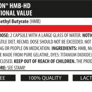 Næringargildi fyrir HMB-HD hylki frá Genius Nutrition, 1000 mg HMB í tveimur hylkjum