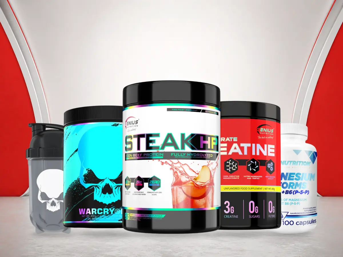 Úrval MaxEffort vara, prótein, kreatín, pre-workout, vítamín og shaker