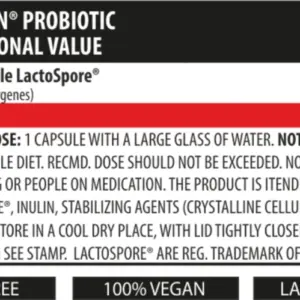 Næringargildi fyrir Probiotic góðgerla frá Genius Nutrition, einn milljarður gerla í hylki