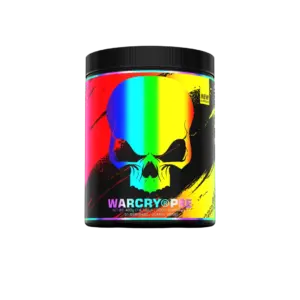WARCRY Pre-Workout 400 g dós með regnbogalitu höfuðkúpumerki