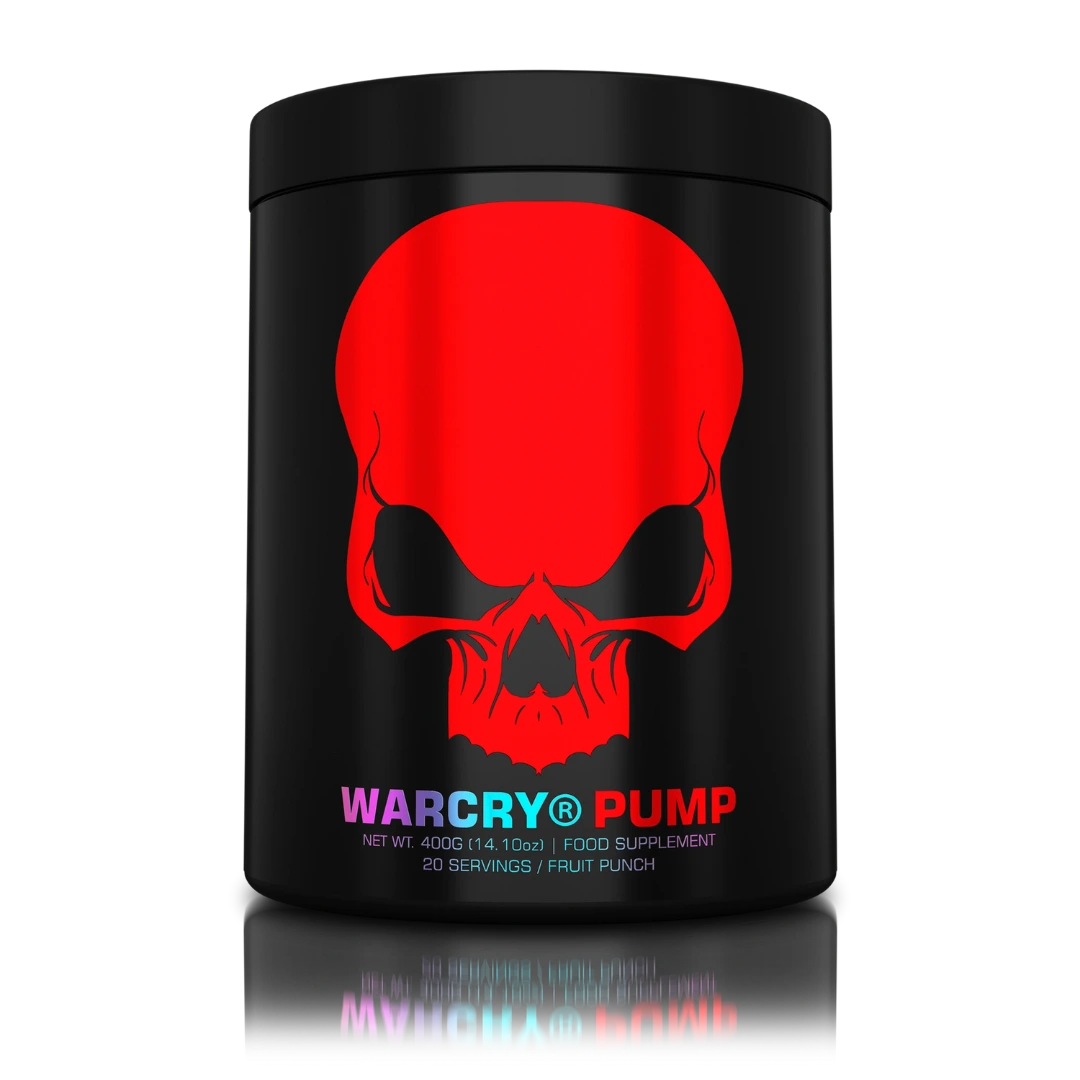 WARCRY PUMP 400 g dós með rauðu höfuðkúpumerki, Fruit Punch bragð, 20 skammtar