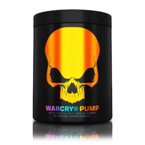 WARCRY PUMP 400 g dós með gulu höfuðkúpumerki, Mango-Pineapple bragð, 20 skammtar