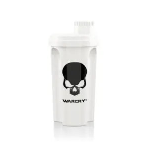 Hvítur WARCRY hristari 700 ml með svörtu höfuðkúpumerki