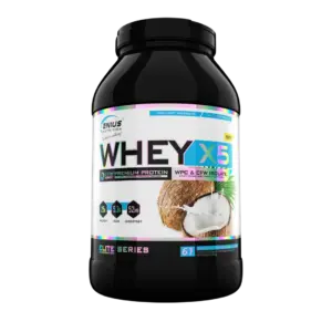 WHEY-X5 prótín 2000 g í svartri dós með kókosbragði