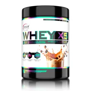 WHEY-X5 prótín 900 g í svartri dós með mokkabragði, 27 skammtar