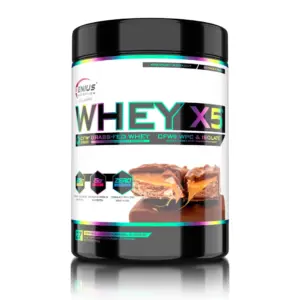 WHEY-X5 prótín 900 g í svartri dós með Choco-Caramel bragði, 27 skammtar