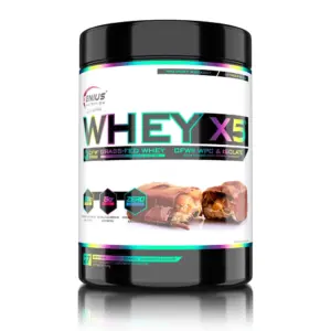 WHEY-X5 prótín 900 g í svartri dós með Choco Peanut Crunch bragði